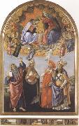 Sandro Botticelli Coronation of the Virgin,with Sts john the Evangelist,Augustine,Jerome and Eligius or San Marco Altarpiece France oil painting artist